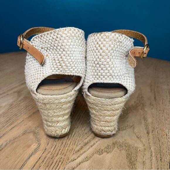 Kanna Anthropologie Suede Wedge Heel Espadrille Taupe Sandal Women’s Size 9 - Picture 3 of 10